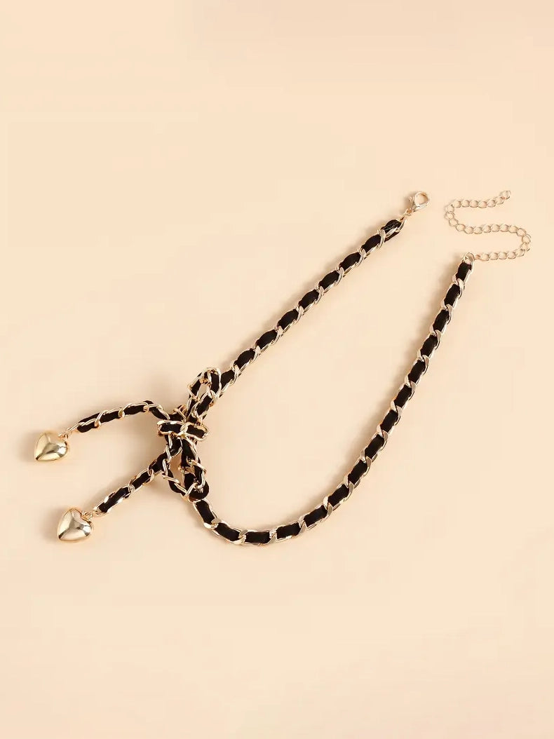Choker Necklace Heart Detail