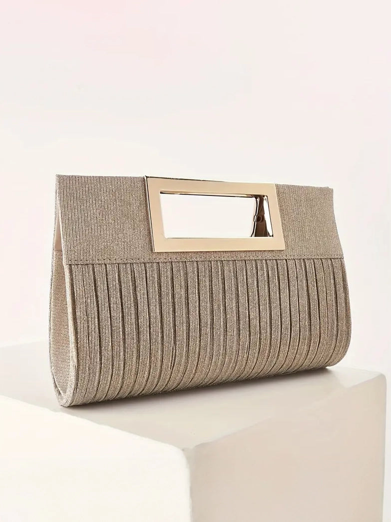 Elegant Evening Purse With Gold Handle