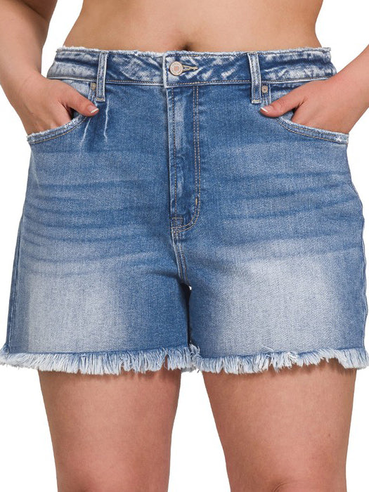 Audry Plus Size Distressed Jean Shorts