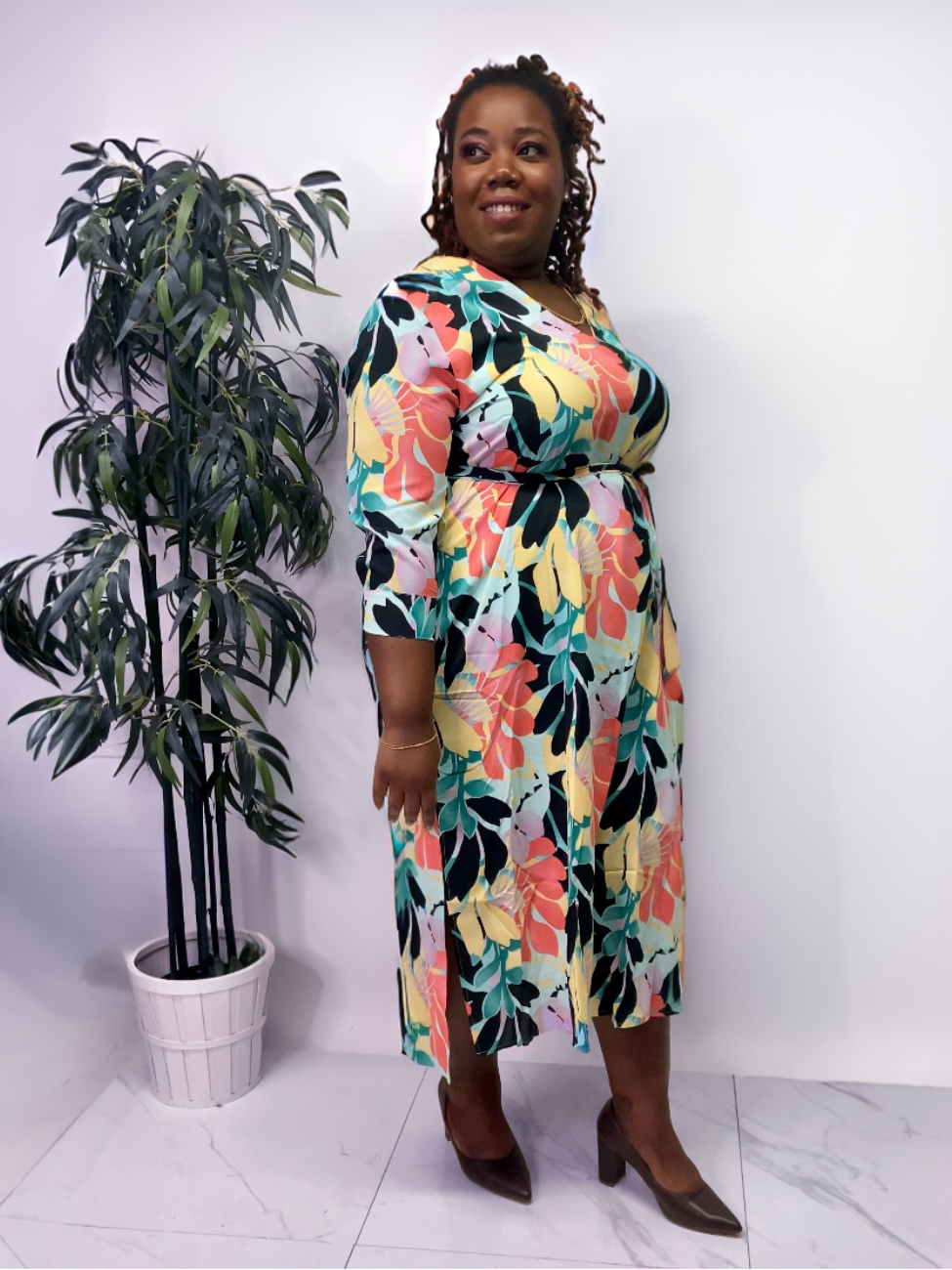 Laurenza Plus Size Floral Dress