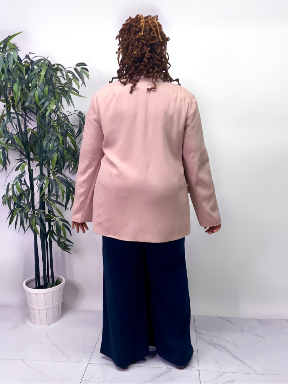 Becky Plus Size Blazer in Soft Pink