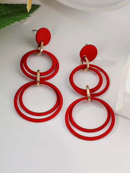 Layered Circles Dangle Earring