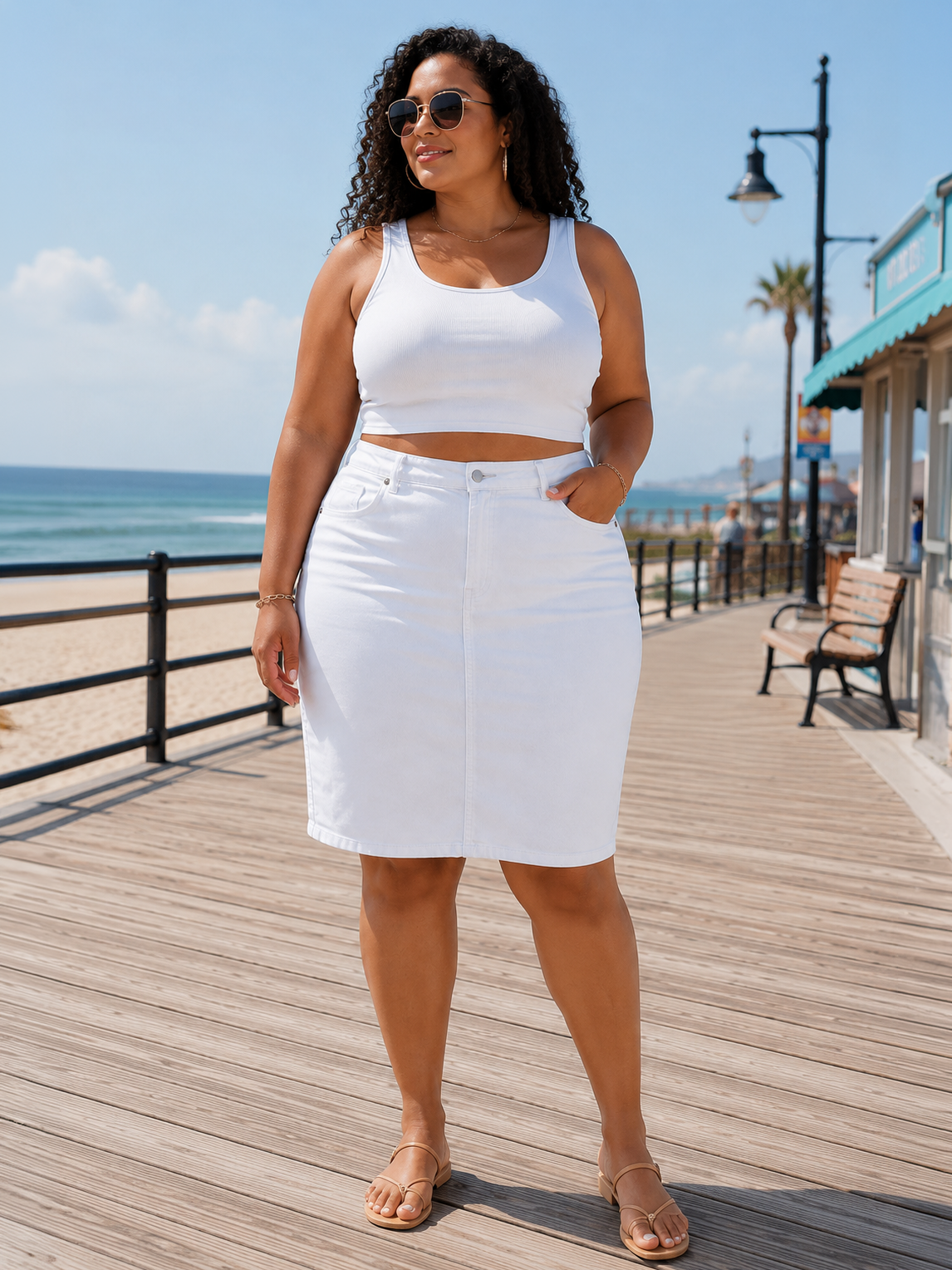 Karen Plus Size Jean Skirt