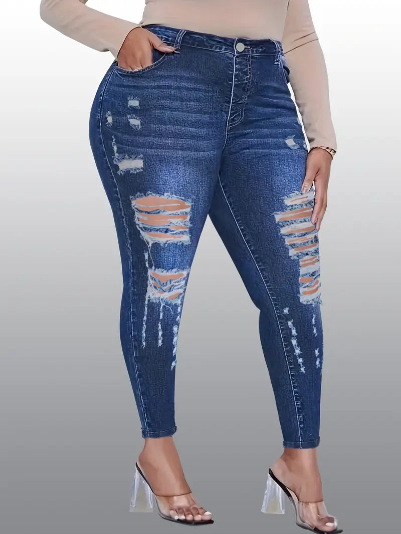 Rosario Distressed Skinny Plus Size Jeans