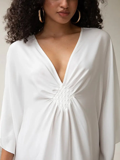 Maui Plus Size Kaftan Dress in White
