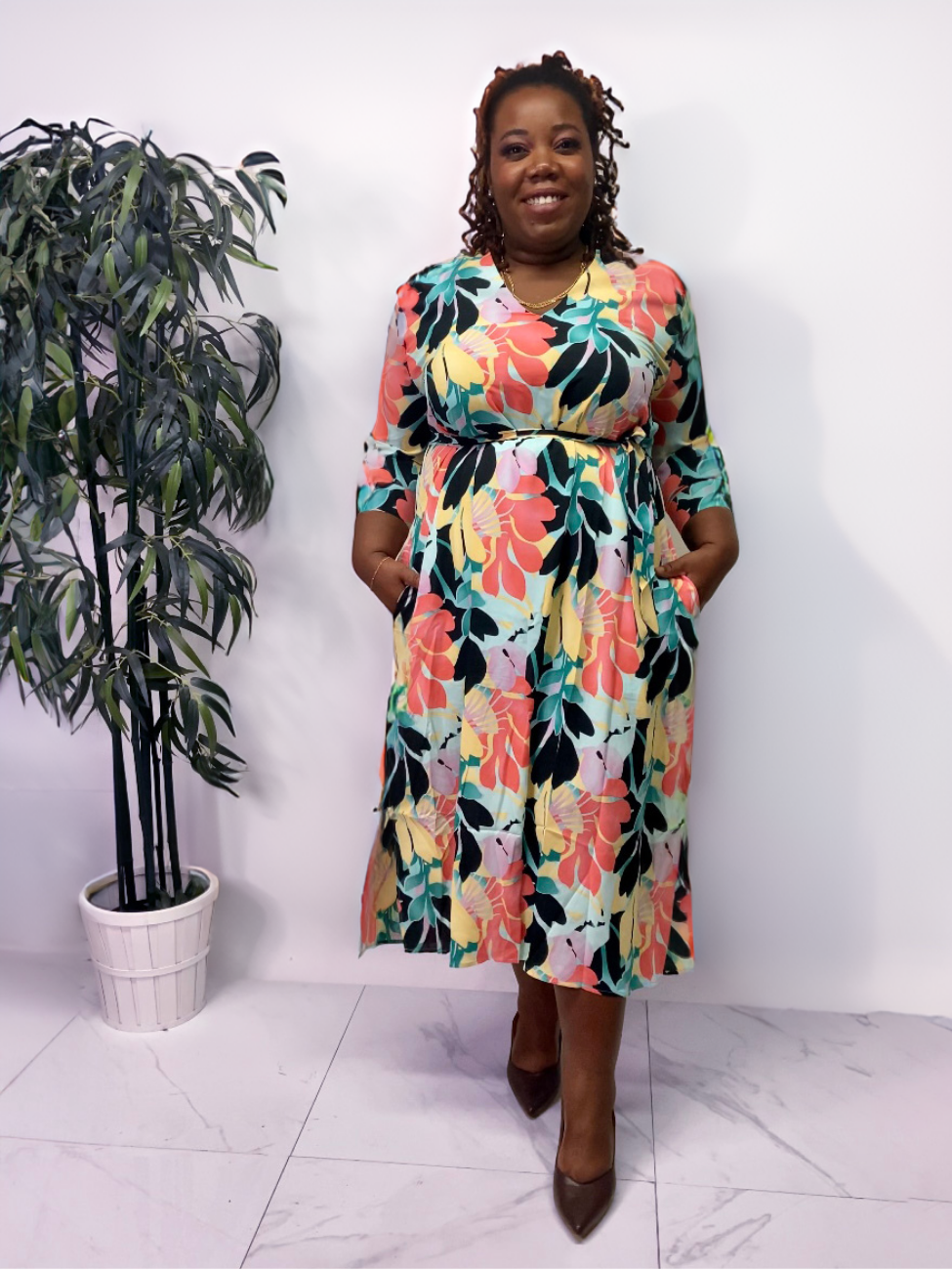 Laurenza Plus Size Floral Dress