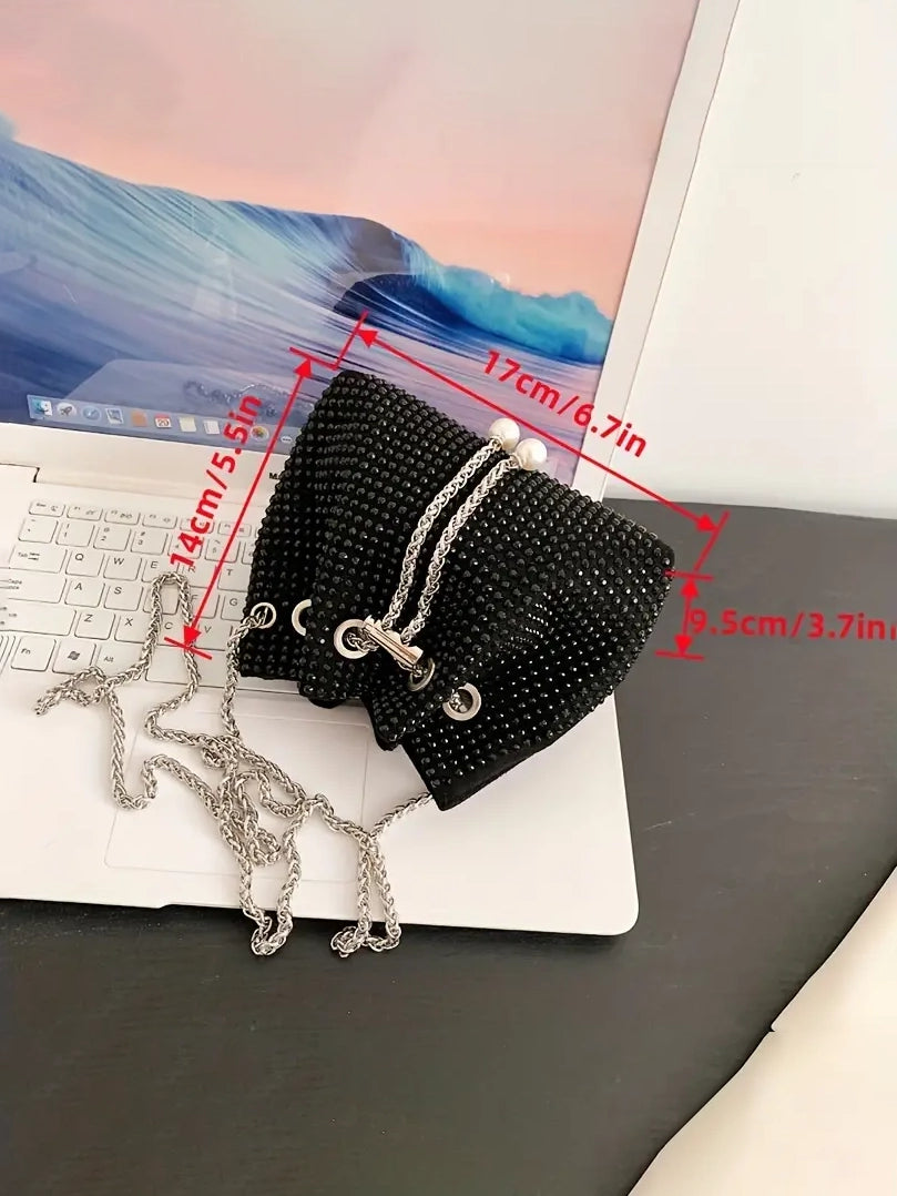 Rhinestone Pouch Style Evening Bag