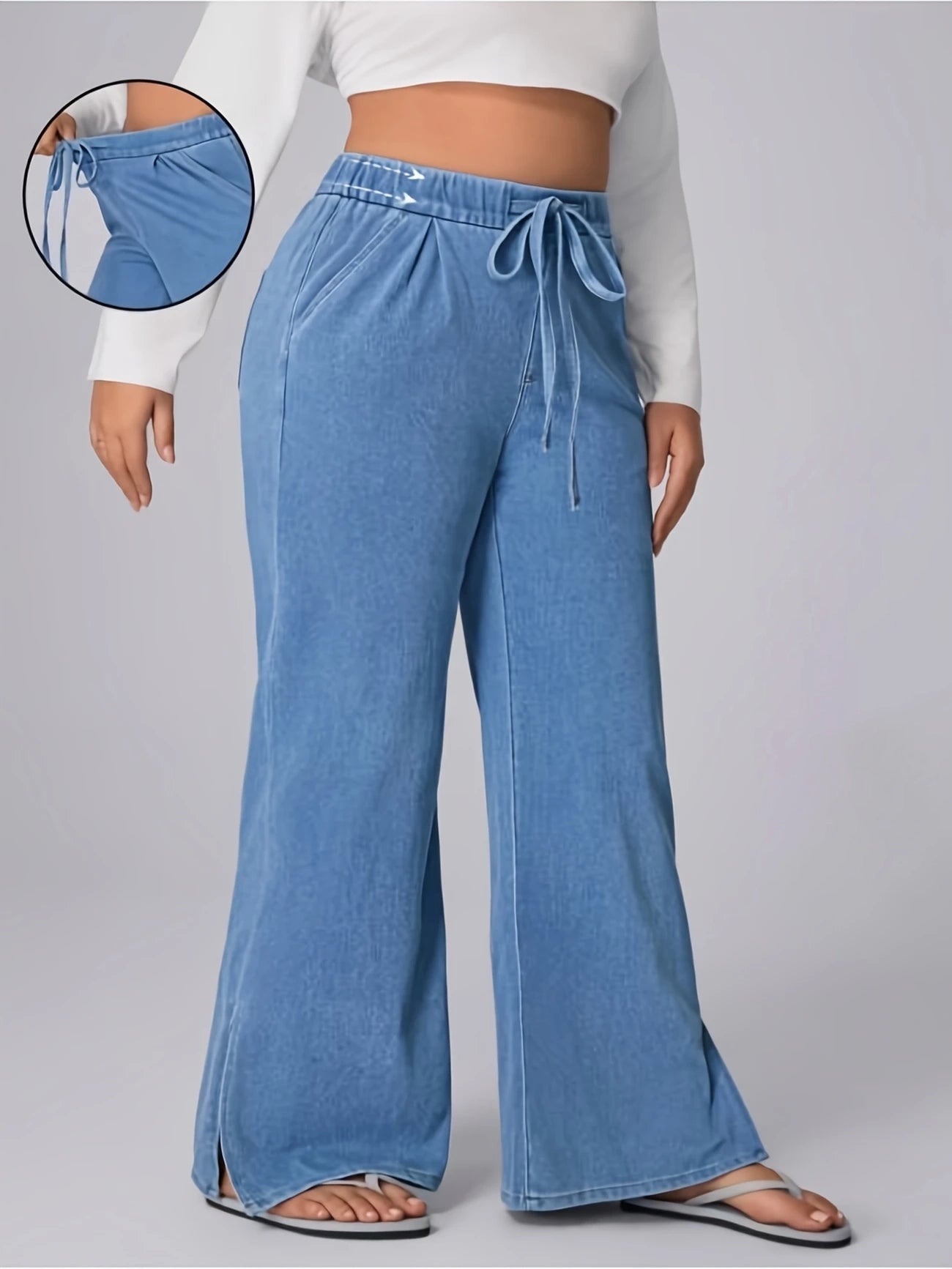 Jia Plus Size Wide Leg Denim