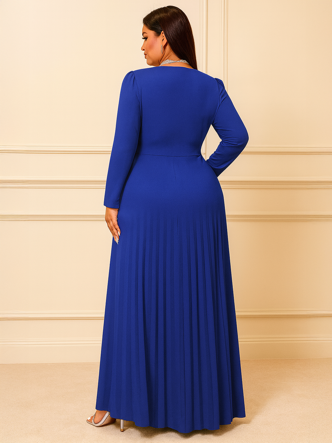 Ophelia V-Neck Pleated Plus Size Dress