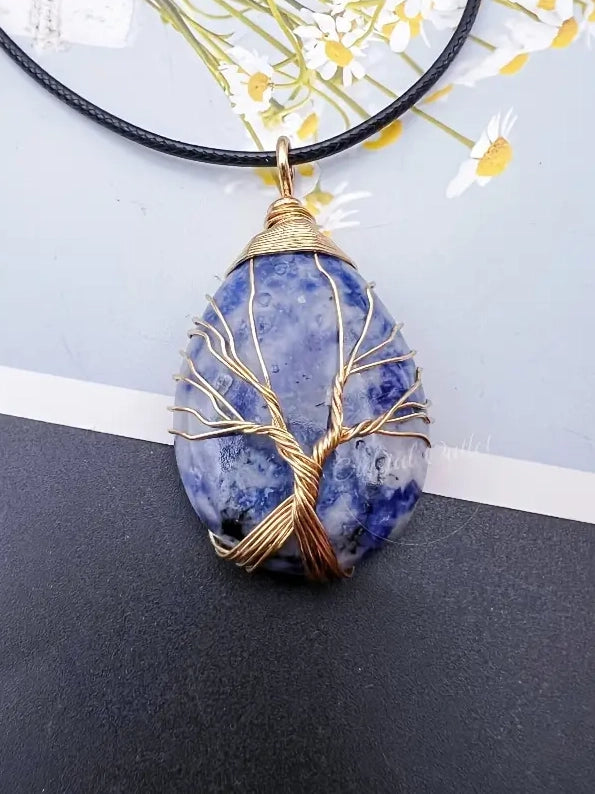 Crystal Tree Of Life Charm Pendant Necklace