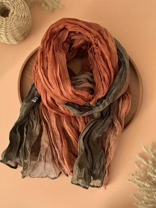 Two Tone Ombre Crinkle Scarf