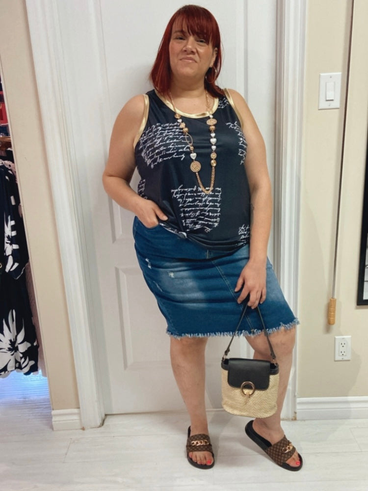 Nia Plus Size Jean Skirt