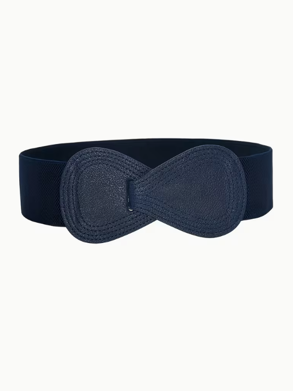 Bow Shaped Elastic Plus Size Belt in Navy
