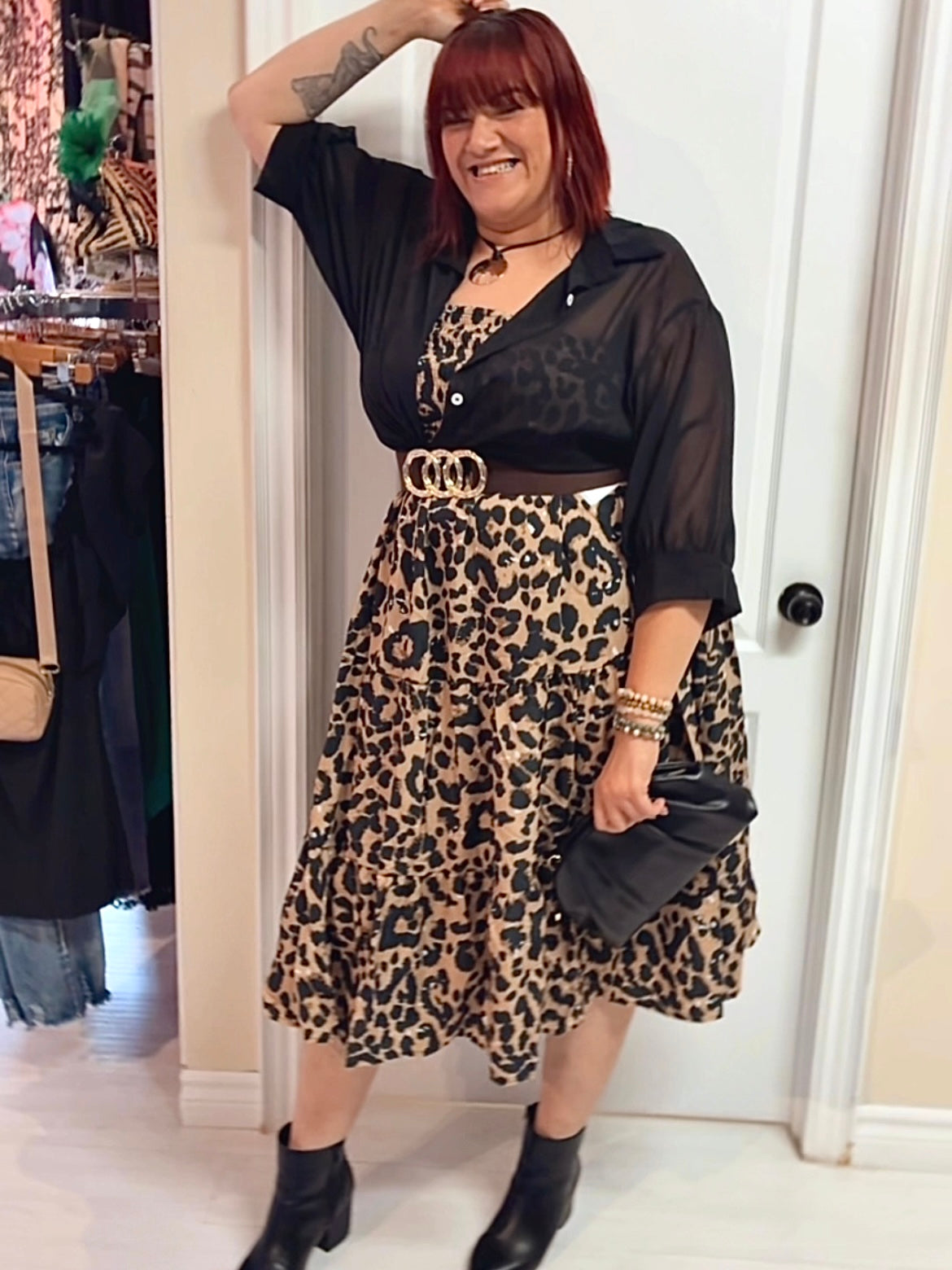 Evi Leopard Tube Plus-Size Dress