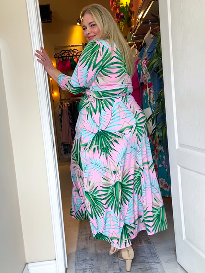 Signature Plus Size Maxi Dress in Tropical Mint Eclipse