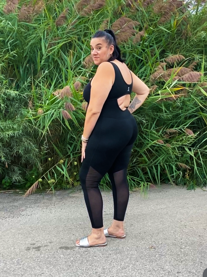 Sadie Open Back Plus Size Jumpsuit by Run Free by Vee