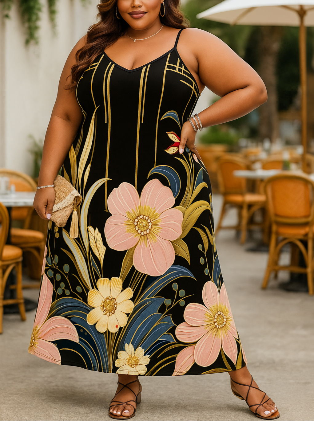Mandy Plus Size Floral Maxi Dress