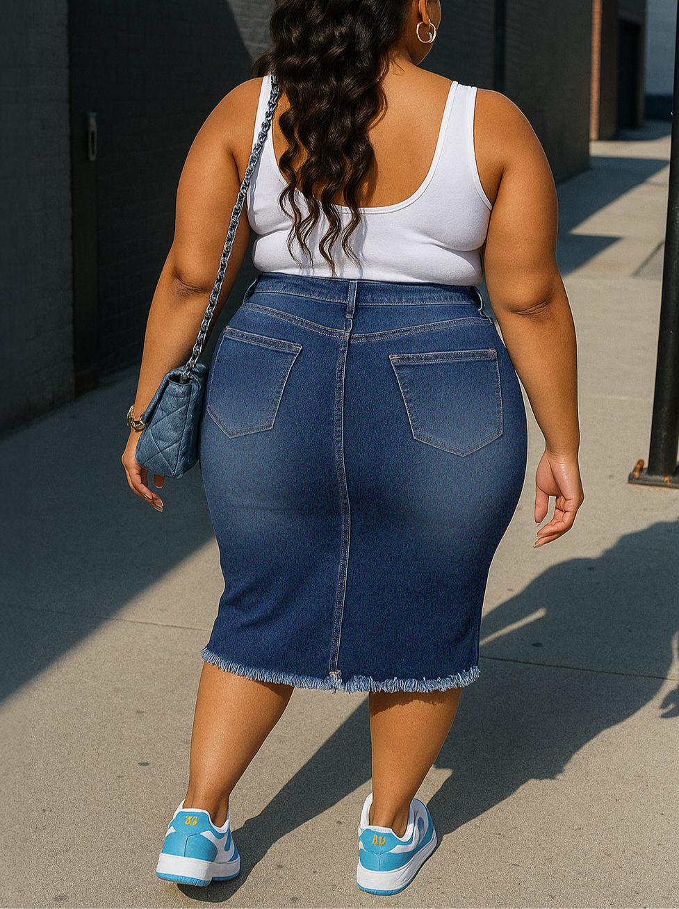 Nia Plus Size Jean Skirt