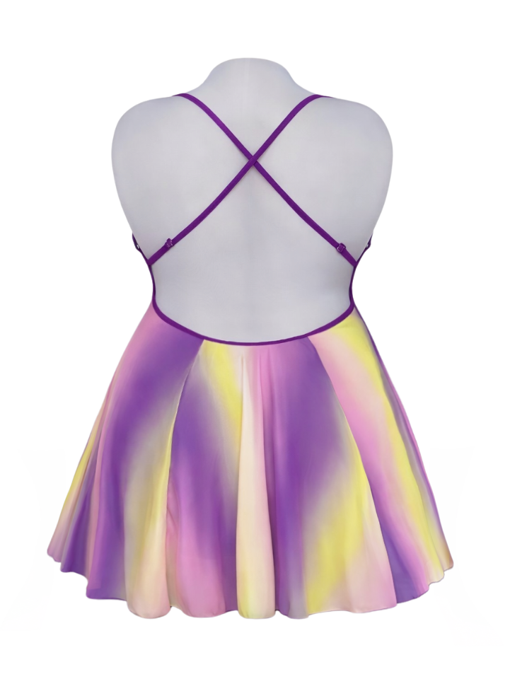 Ombre Garden Plus Size Baby Doll Nighty, plus size lingerie, alternate view