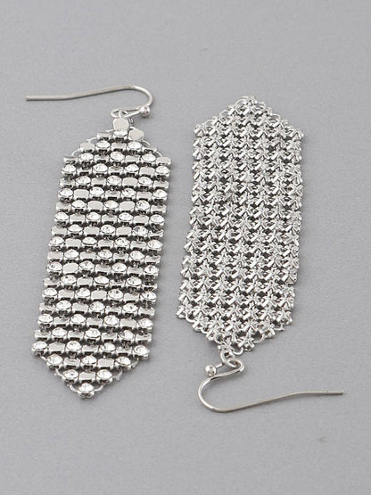 Rhinestone Curtain Earrings