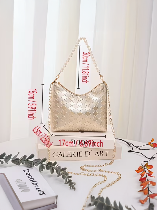 Golden Pearl Detail Purse