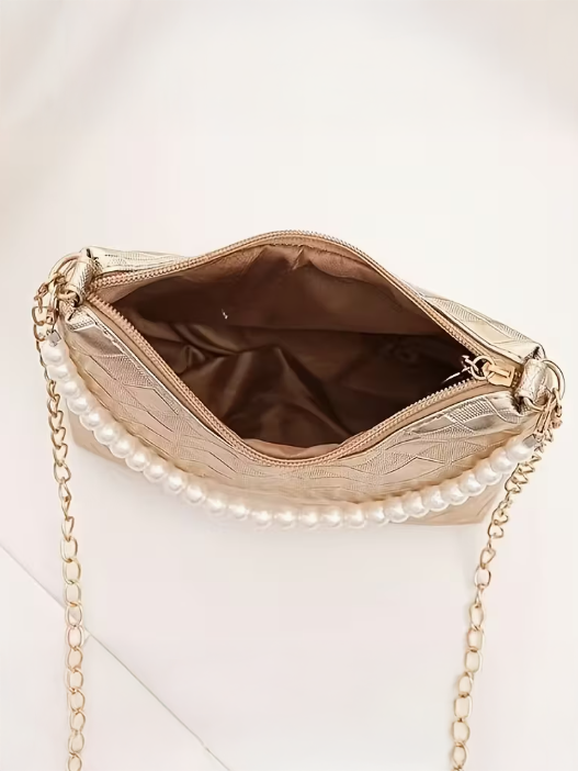 Golden Pearl Detail Purse