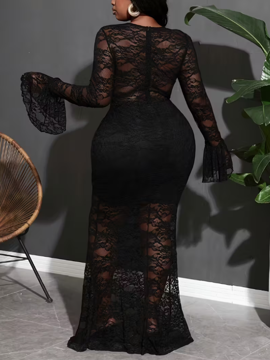 Azura Lace Mermaid Plus Size Dress