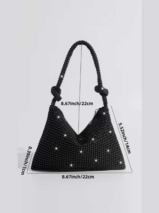 Black Knotted Handle Evening Bag