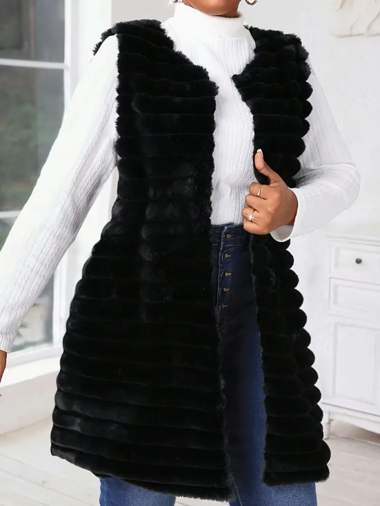 Cherie Faux Fur Plus Size Vest