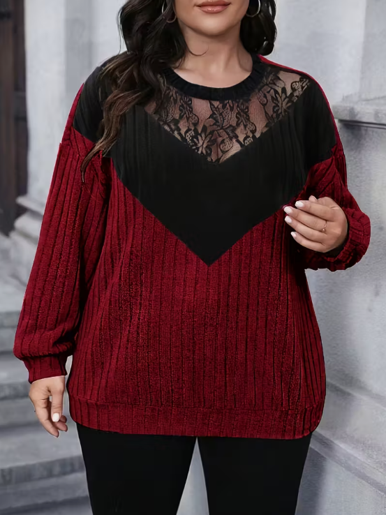 Brielle Color Block Plus Size Sweater