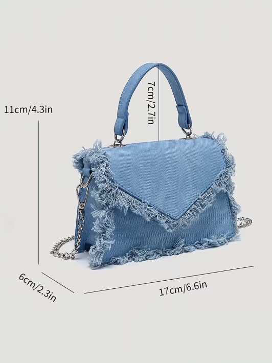 Distressed Denim Mini Bag