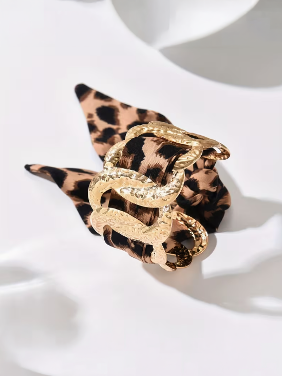 Expandable Leopard Print Scarf Bracelet