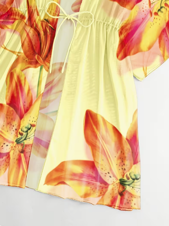 Flora Sheer Plus Size Cover-Up