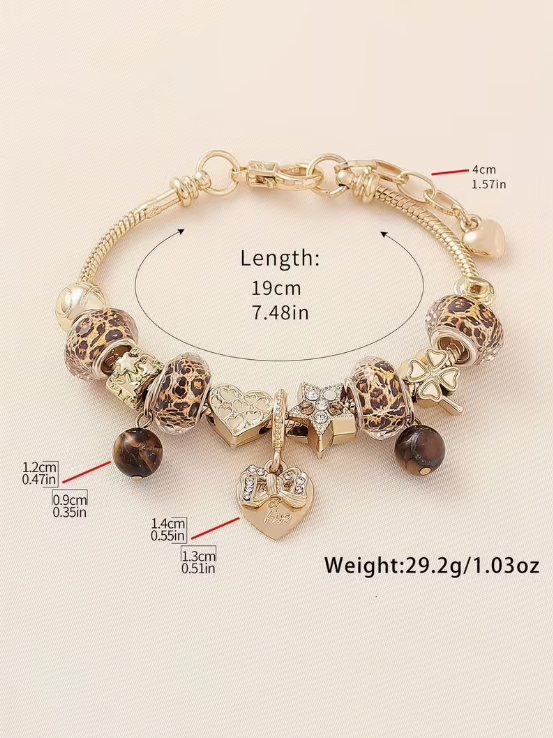 Leopard Details Charm Bracelet