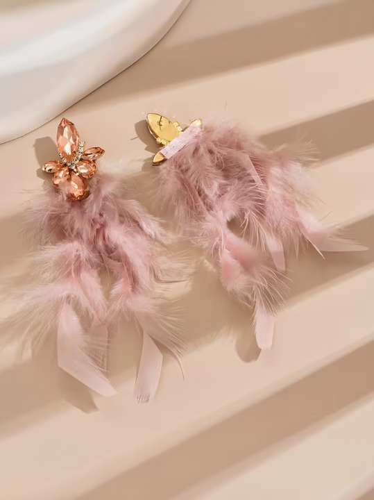 Feather Crystal Earrings