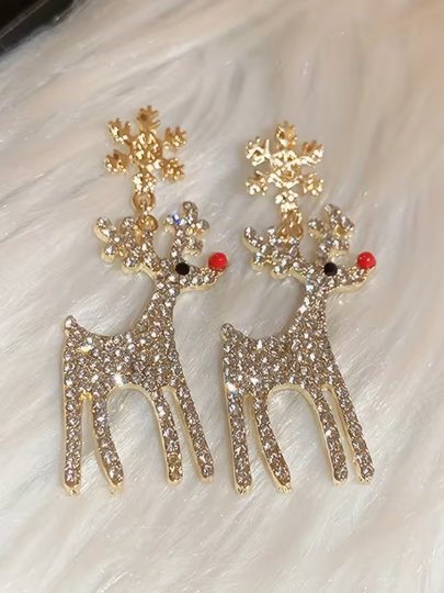 Rhinestone Reindeer Earrings