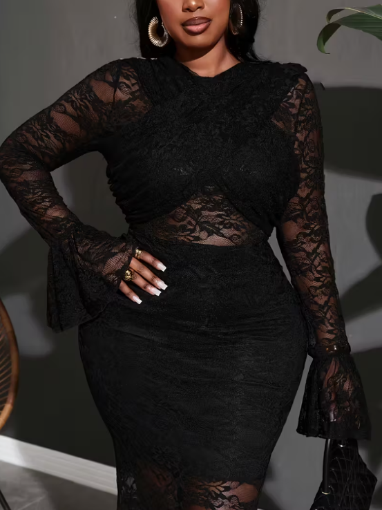 Azura Lace Mermaid Plus Size Dress