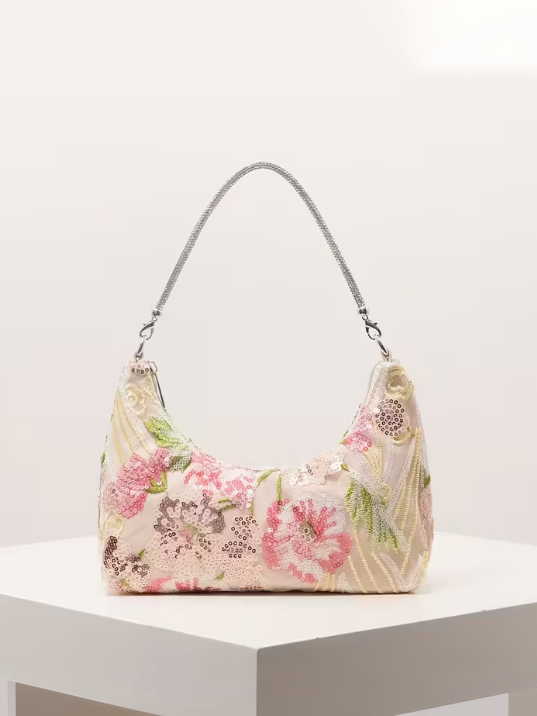 Sequin Garden Small Bag, bag, front view