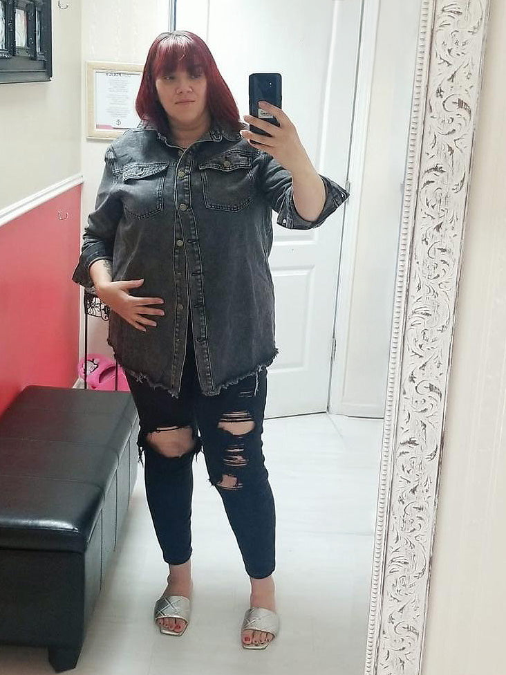 Elowen Denim Plus Size Shacket