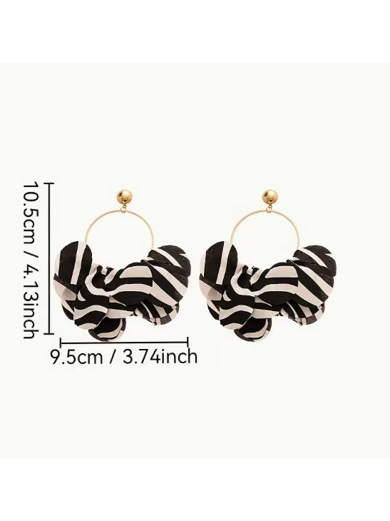 Zebra Hoop Earrings