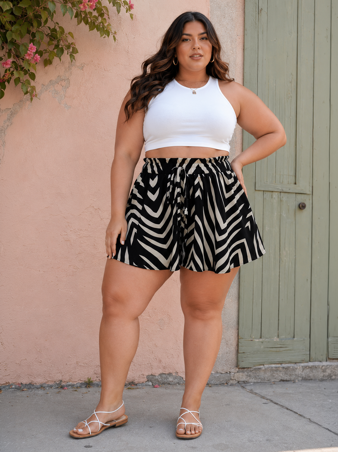 Boho Pull On Plus Size Shorts