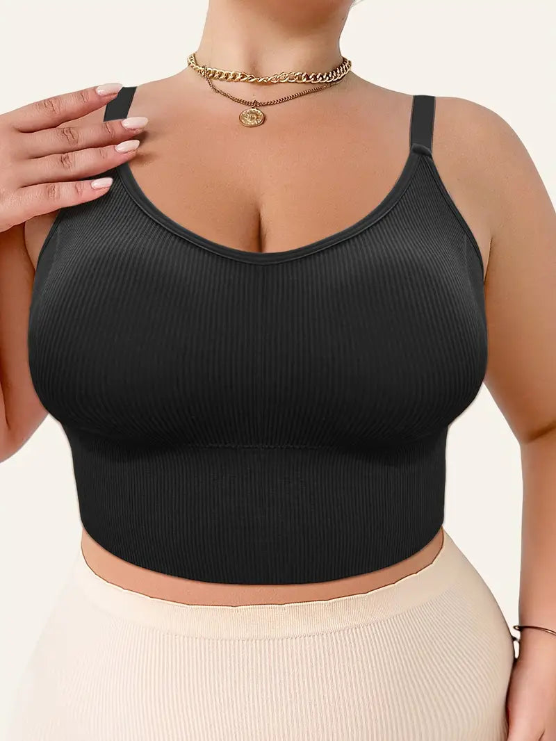 Rosalie Ribbed Plus Size Bralette by Run Free by Vee