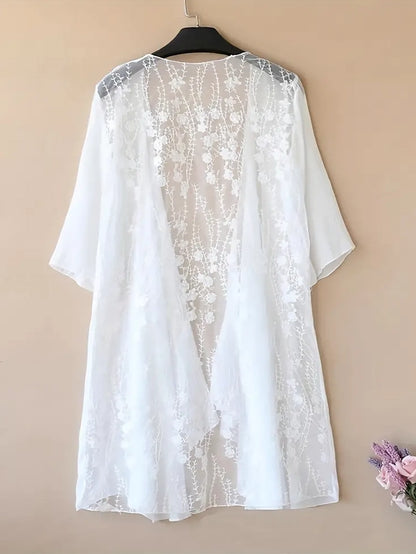 Hannah Plus Size Embroidery Kimono