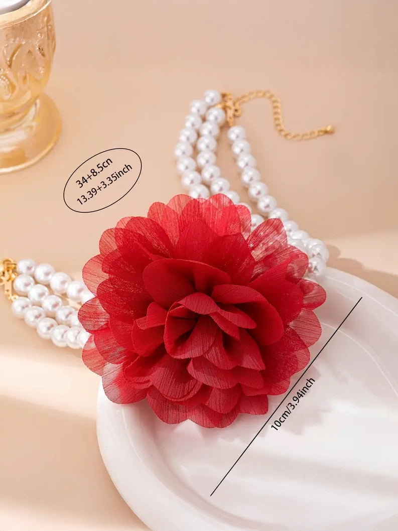 Pearl Bloom Statement Choker Necklace