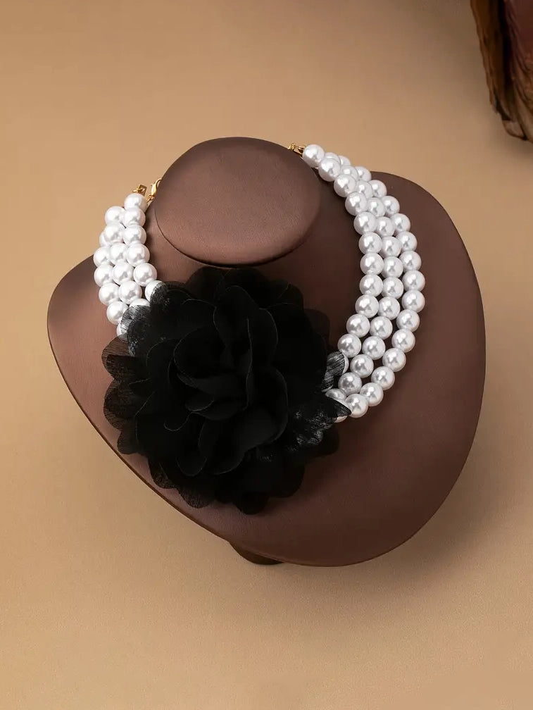Pearl Bloom Statement Choker Necklace