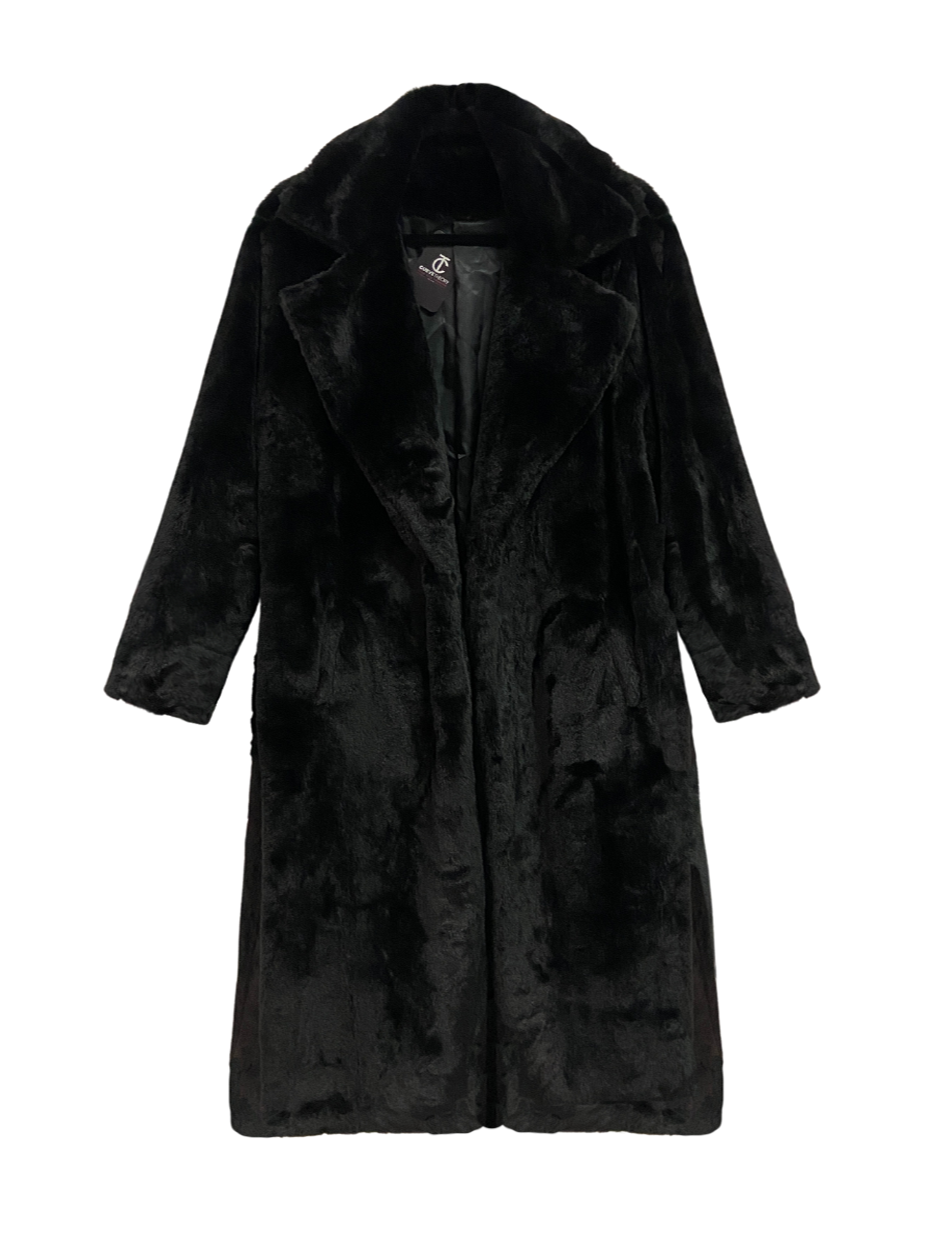 Full length faux fur coat plus size discount