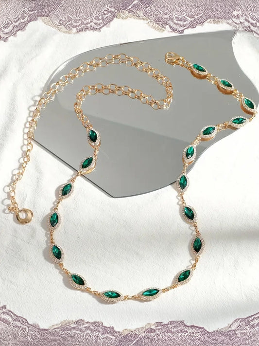 Plus Size Chain Belt with Crystal Gems