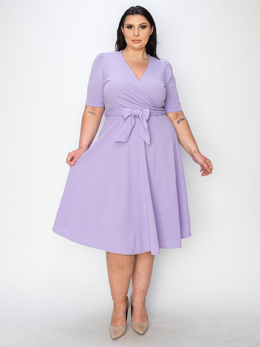 Shannon Plus Size Party Dress in Lavender