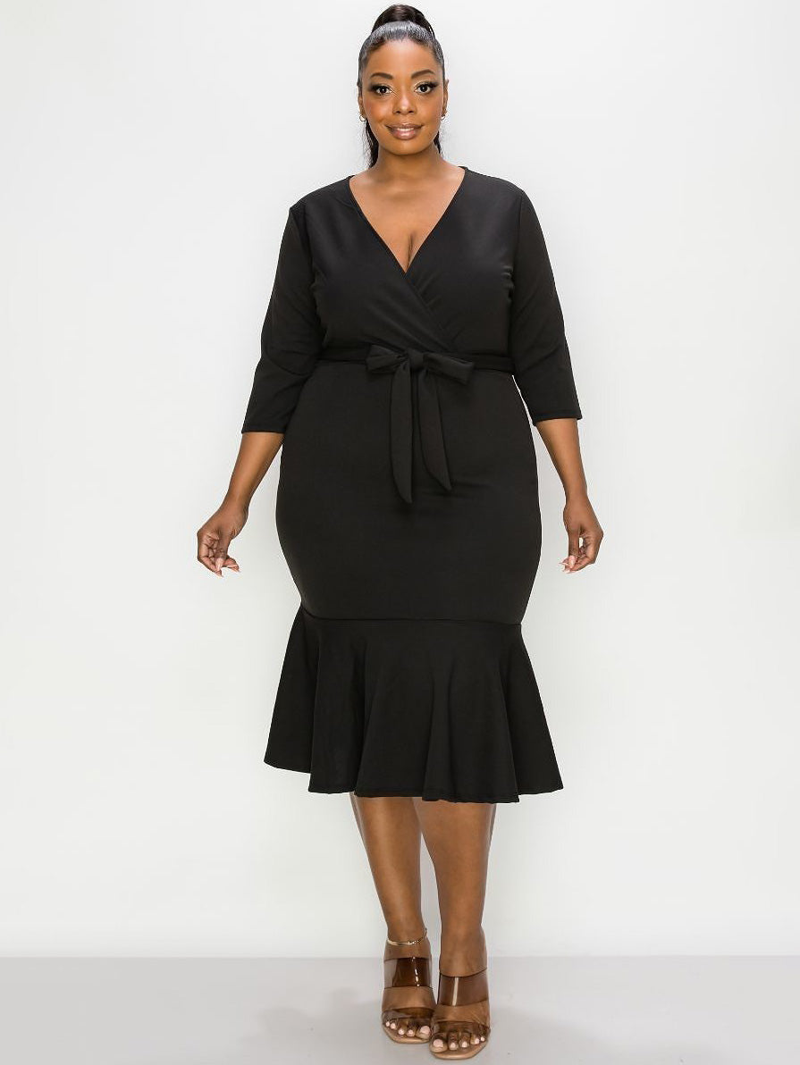 Lorelei Plus Size Cocktail Dress in Black