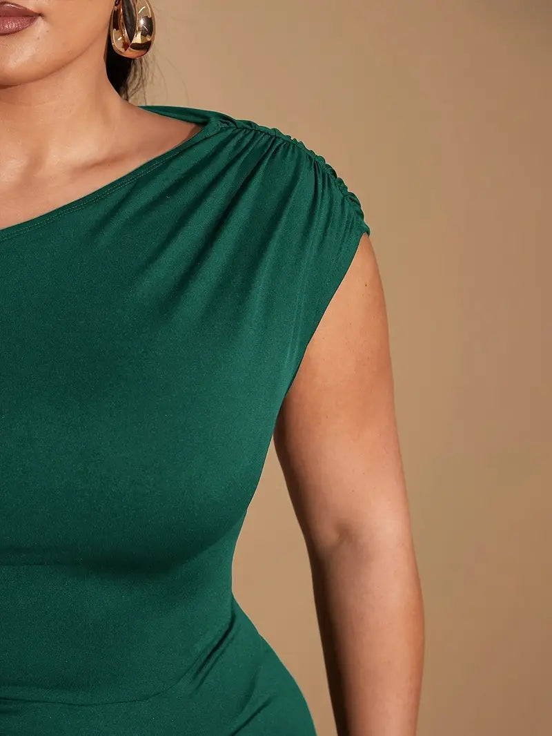 Donna Asymmetrical Plus Size Dress